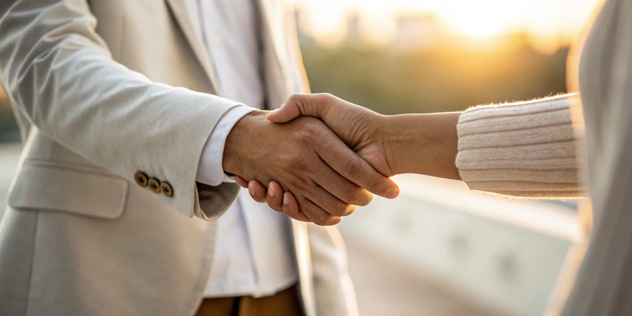 A client shakes hands with a top national personal injury lawyer.