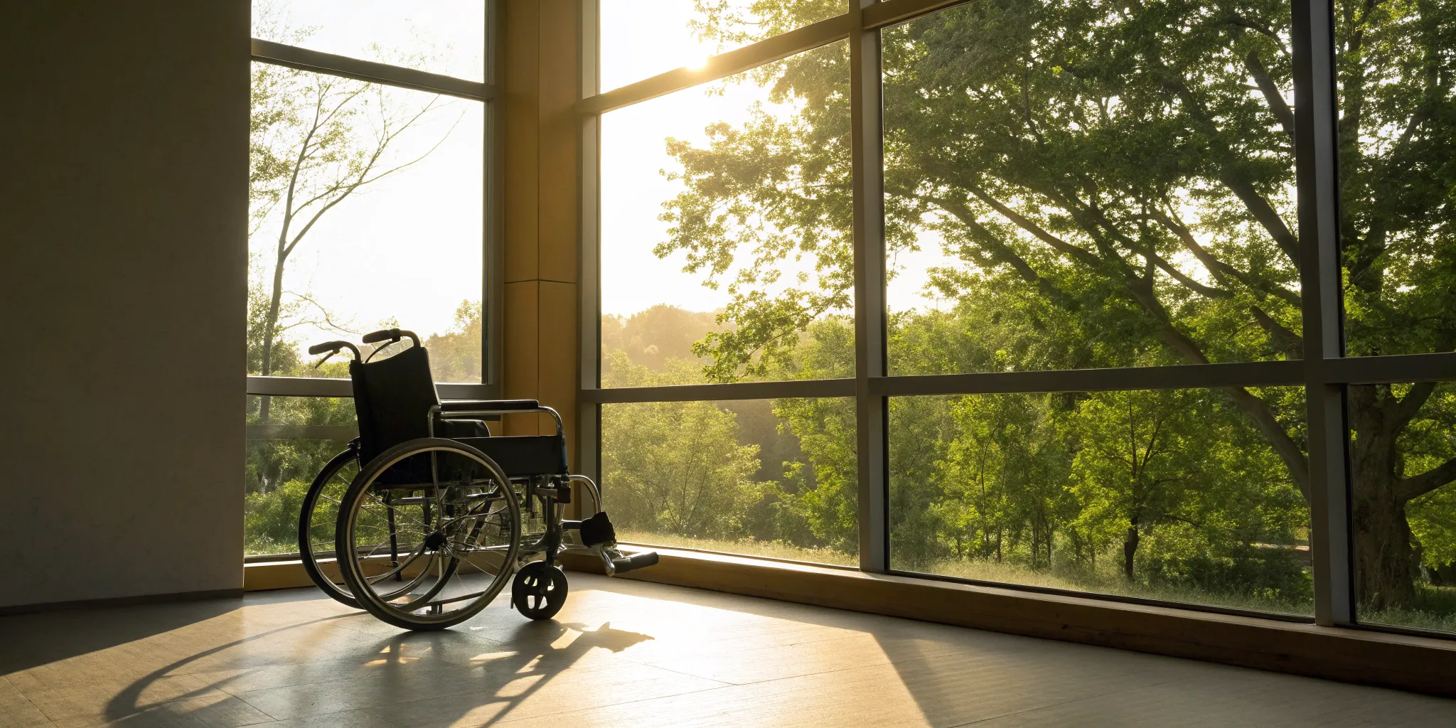 A wheelchair in a sunlit room, a hopeful outlook for a case handled by a spinal cord injury attorney.