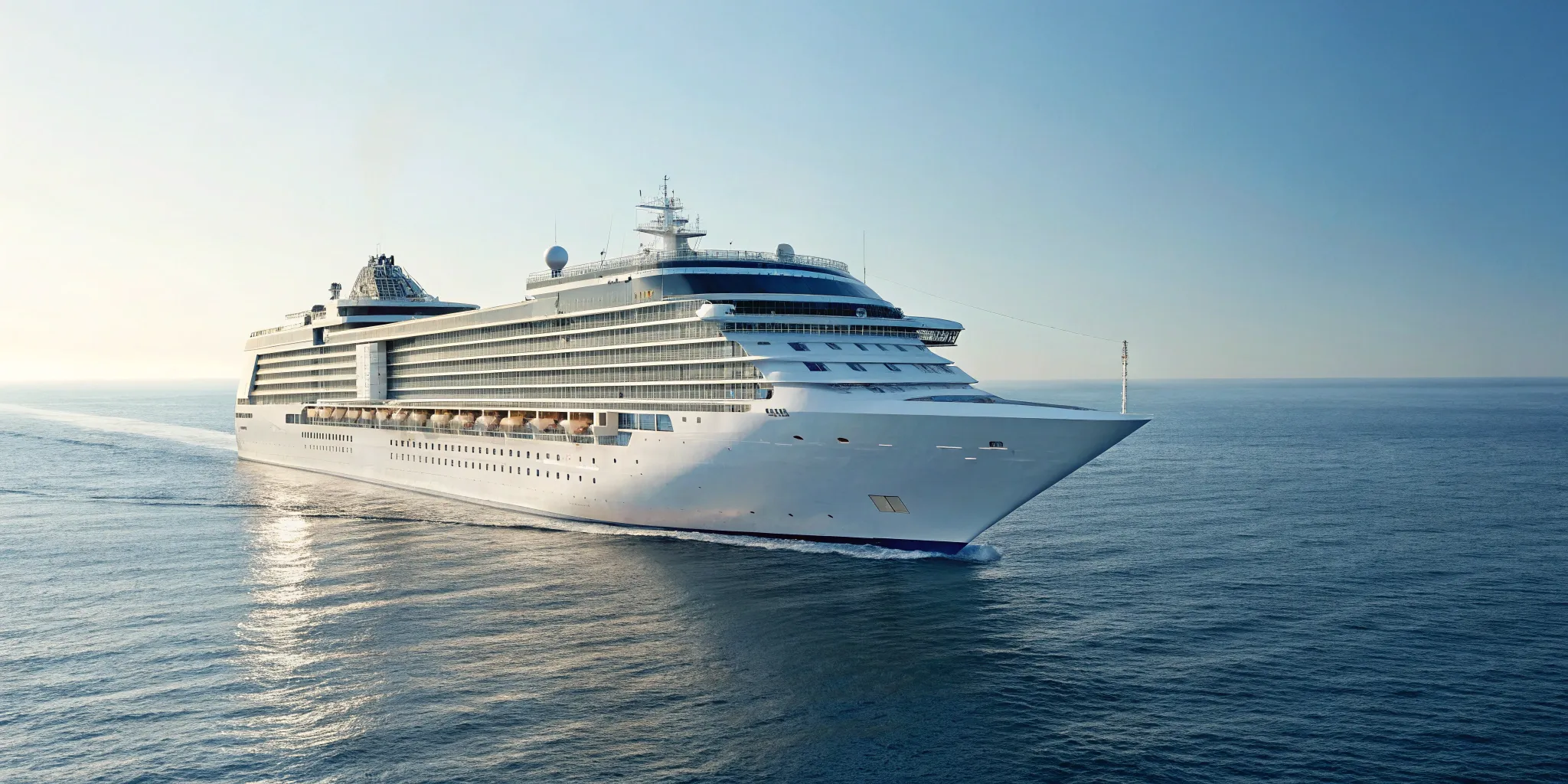 A cruise ship on the ocean, where an injury at sea may require a maritime lawyer.