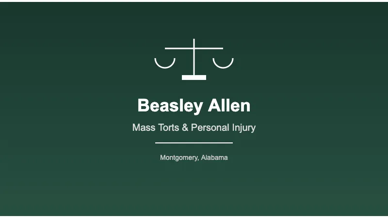 Beasley Allen law firm Montgomery Alabama personal injury and mass tort attorneys