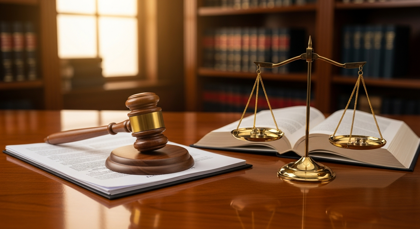 Gavel and scale of justice representing wrongful death litigation